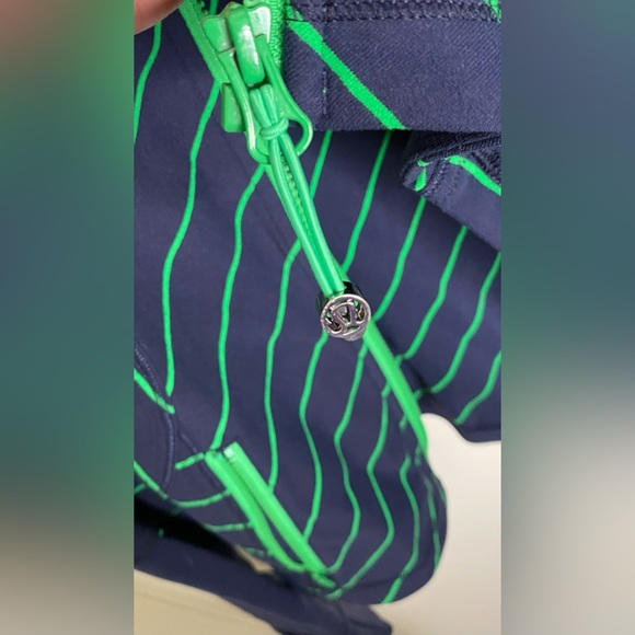 Lululemon Forme Jacket Blue Green Striped Cuffins Full Zip Inkwell - Picture 6 of 7
